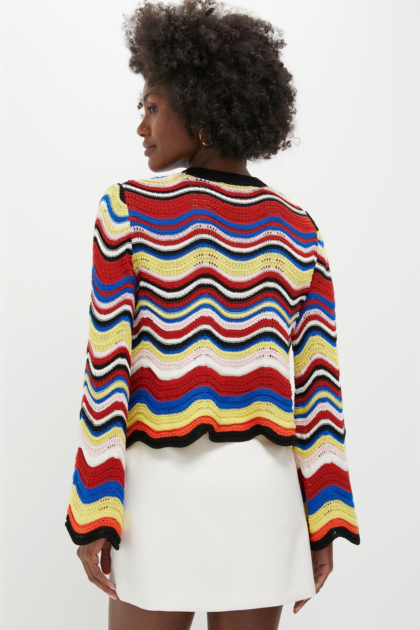 Multicolor Chevron Crop Sweater