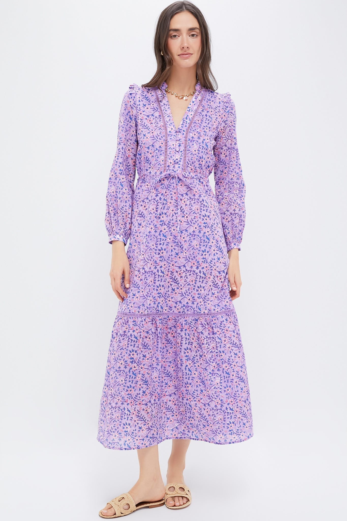 Violet Wildflower Organic Frances 4 V Dress
