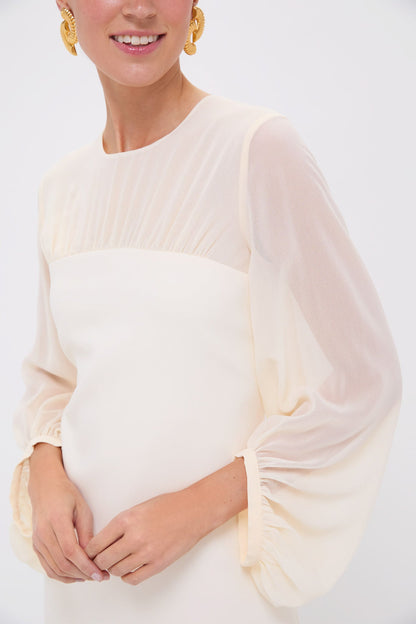 Ivory Pleated Lorraine Dress