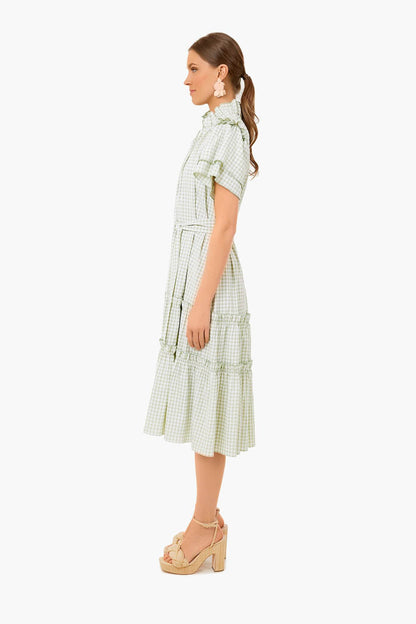 Pale Green Check Matthews Dress
