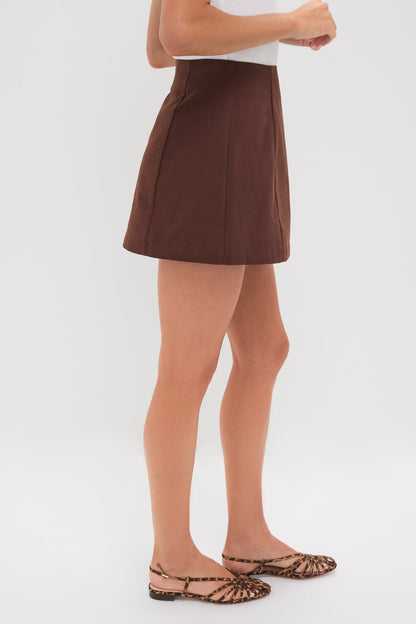 Chocolate Brown Cropped Glenn Skirt