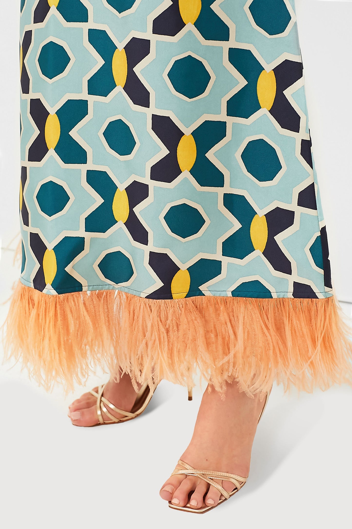 Plaza Swing Dress with Feathers