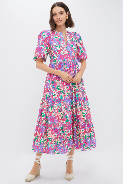 Magenta Multi Floral Cisco Maxi Dress