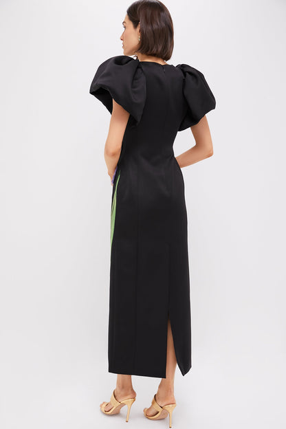 Ebony Iris Print Lucinda Maxi Dress