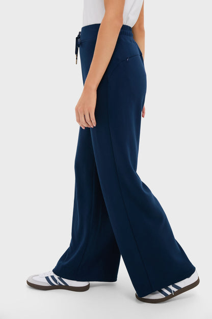 Navy Wide Leg Comfort Stretch Finn Sweatpants