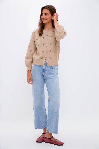 Multi Floral Embellishment Elsie Cardigan