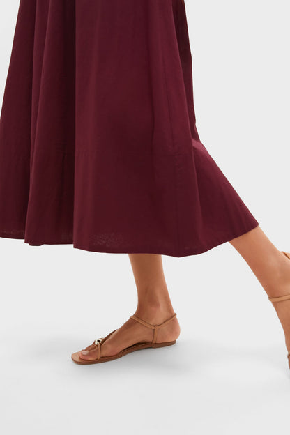 Bordeaux Eldora Midi Dress