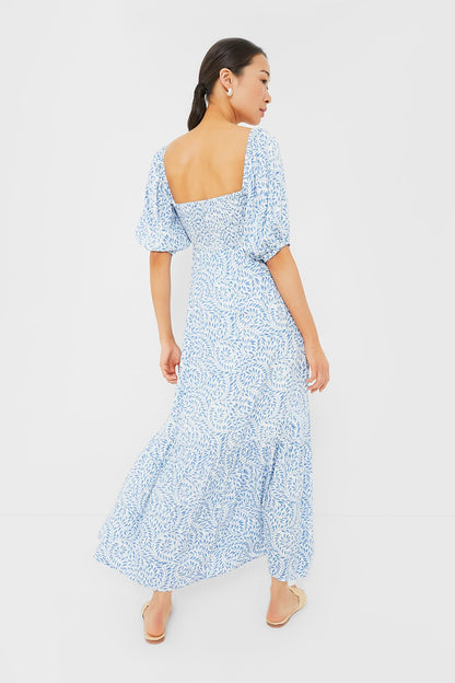 Wisteria Vines Santiago 3 Short Sleeve Maxi Dress