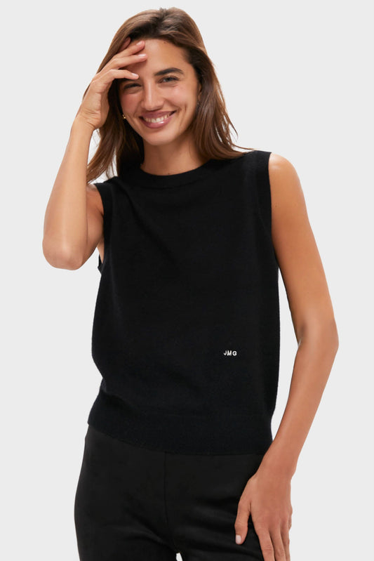 Black Cashmere Sleeveless Shell