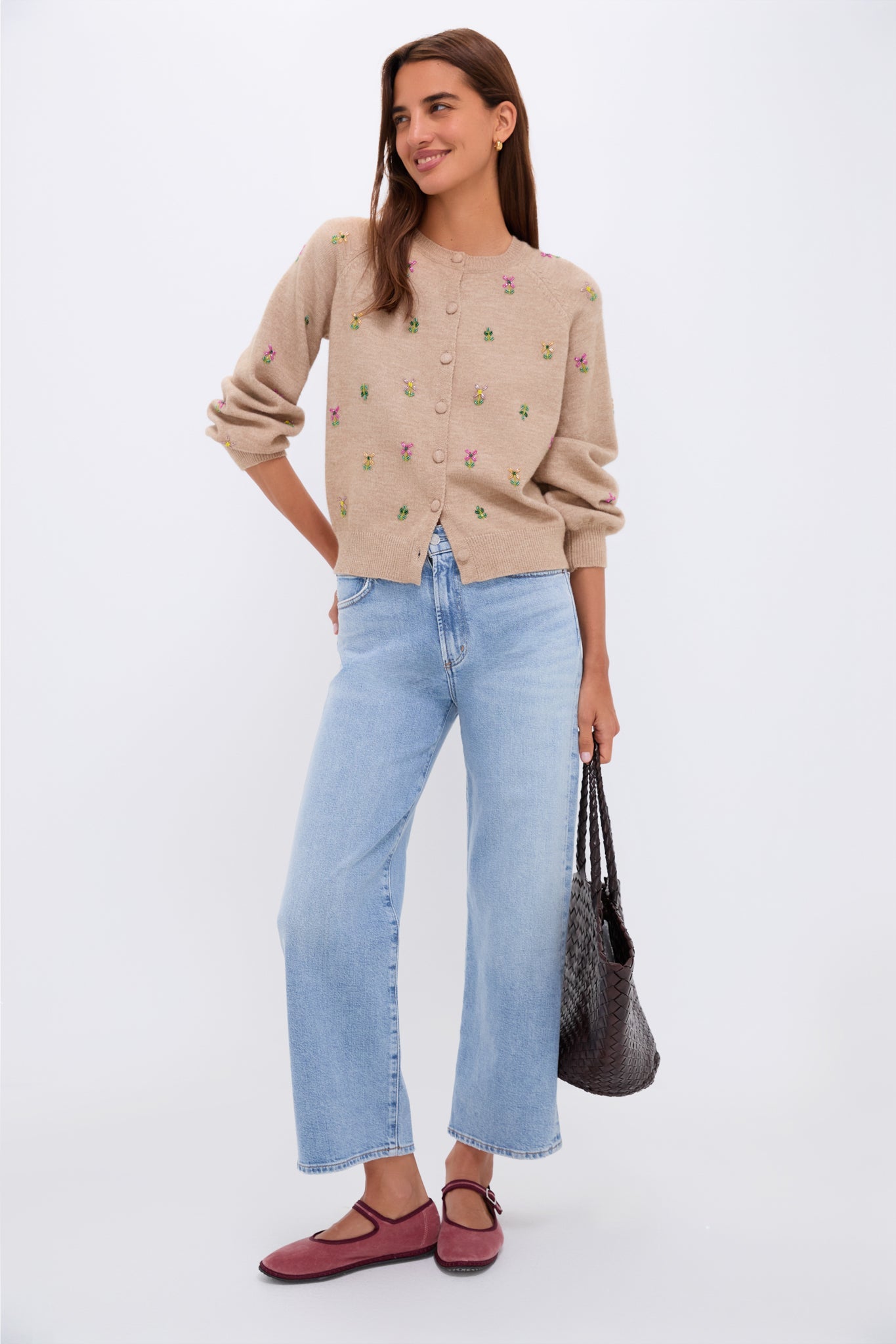 Multi Floral Embellishment Elsie Cardigan