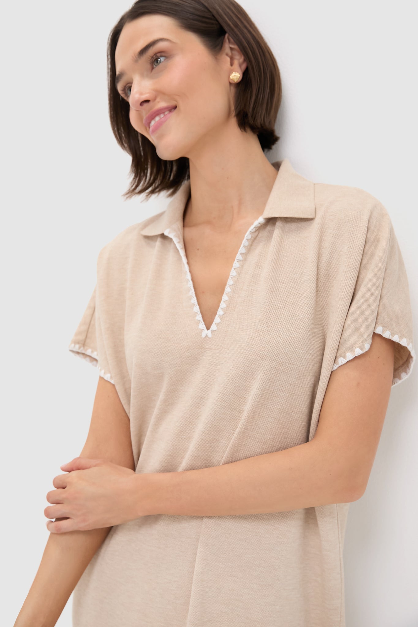 Sandstone Pique Melissa Maxi Dress