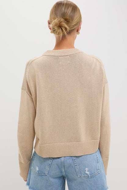 Cropped Beachwood Cotton Americana Sweater