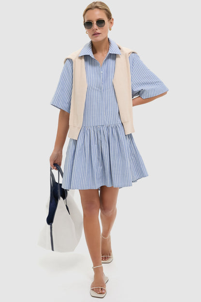 Blue Stripe Piper Shirt Dress