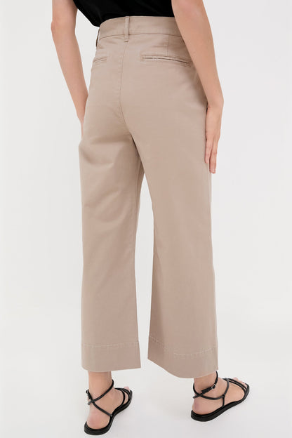 Khaki Chino Wide Leg Stretch Davis Pants