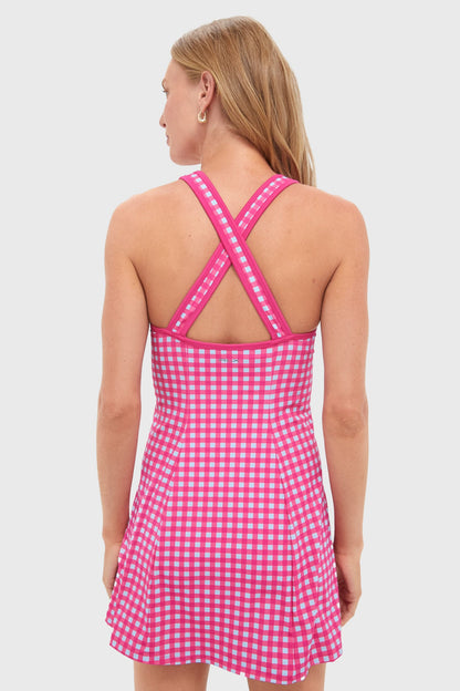 Gingham Sleeveless Dry Wick Tennis Dress