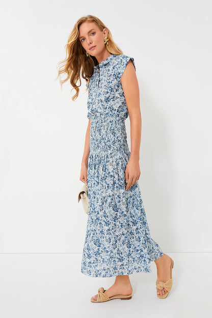 Light Sky Pressed Floral Print The Knoll Skirt