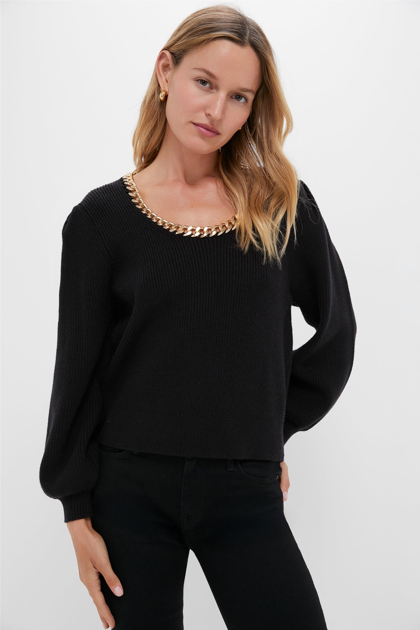 Black and Gold Chain Blythe Sweater