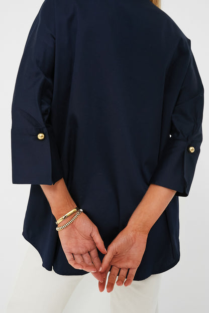 Navy Willow Blouse