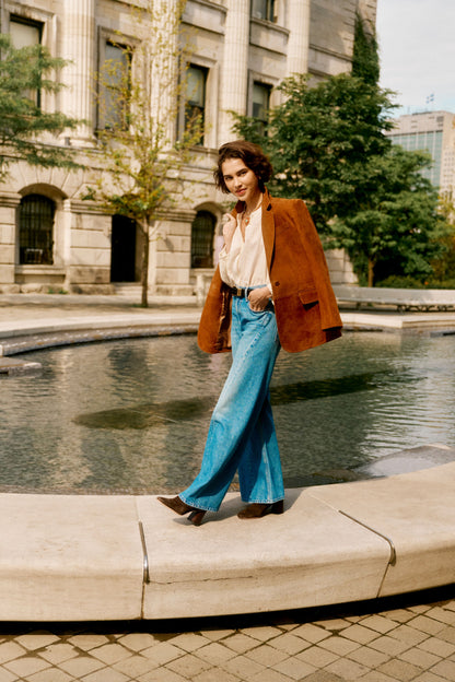 Toffee Suede Leo Blazer