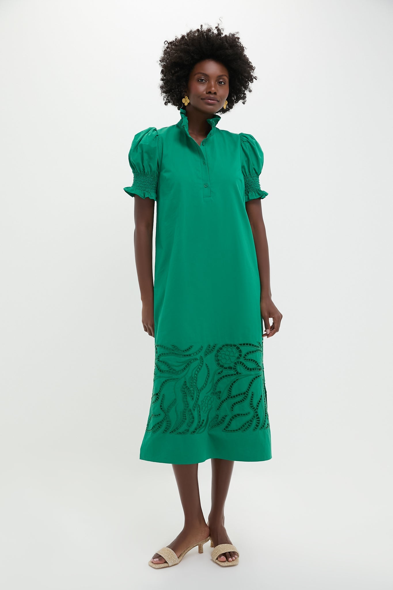 Emerald Green Eliza Midi Dress