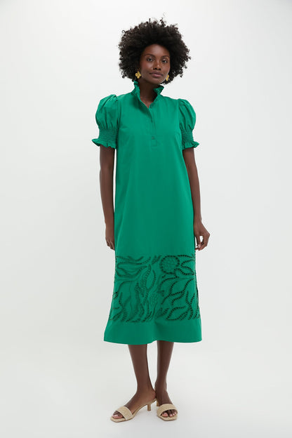 Emerald Green Eliza Midi Dress