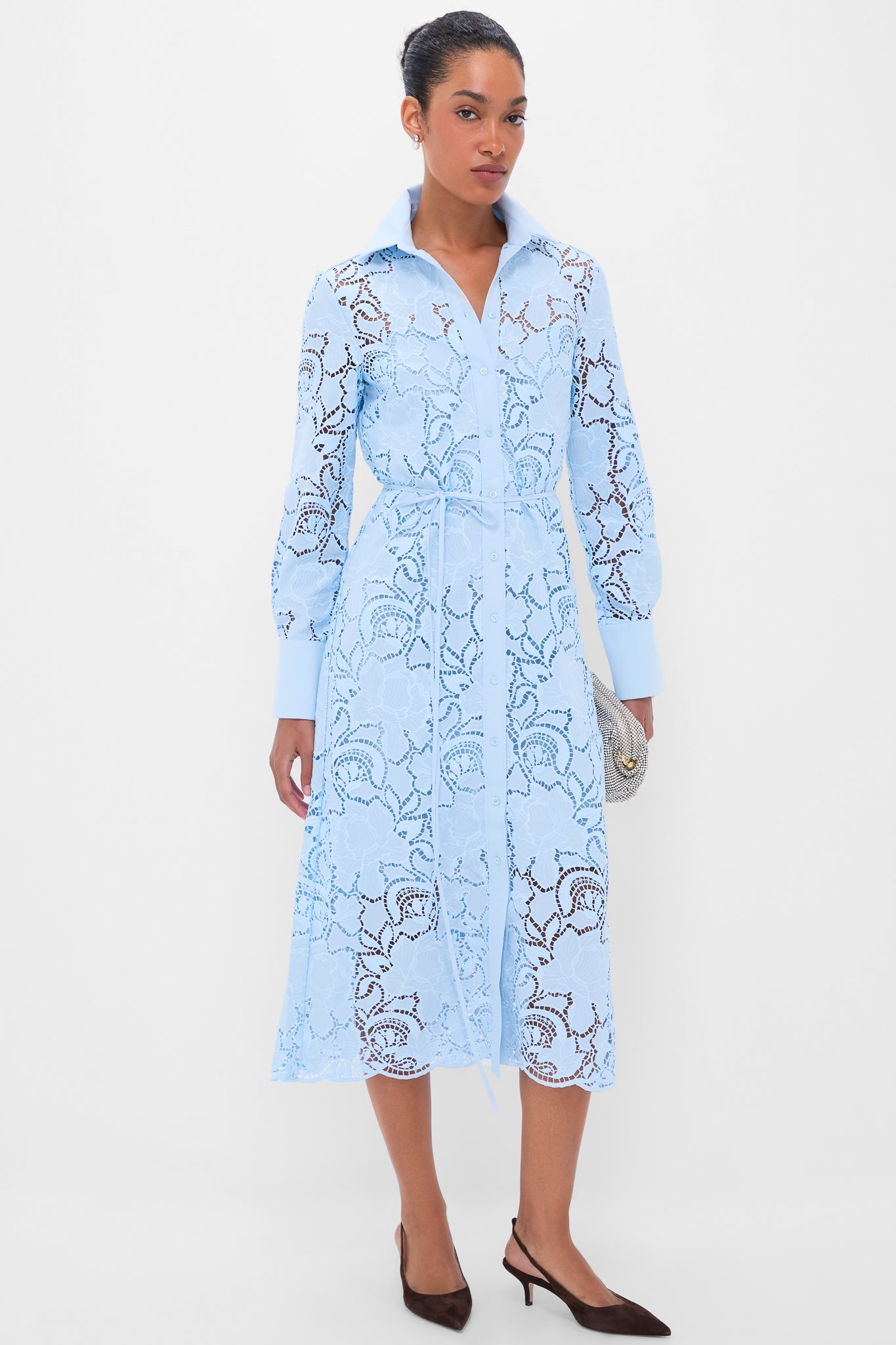 Dream Blue Long Sleeve Shirt Dress
