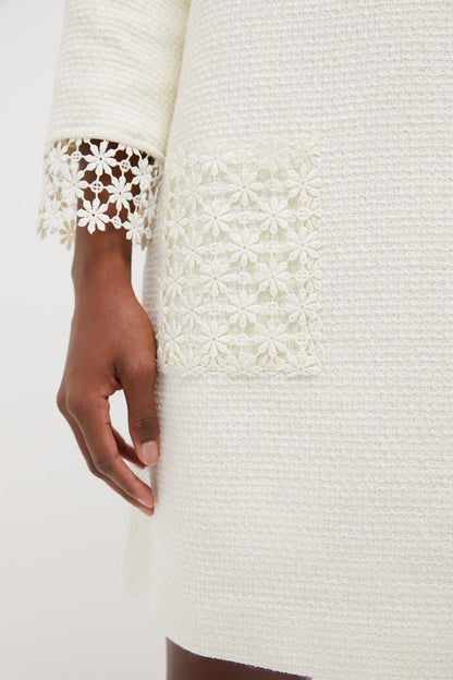 Cream Tweed Nava Dress