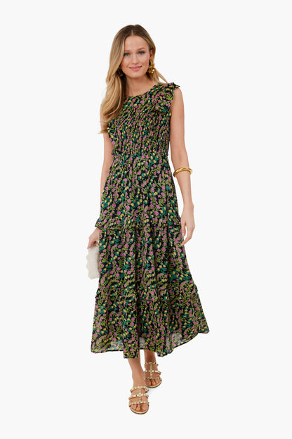 Boundless Floral Black Iris Dress