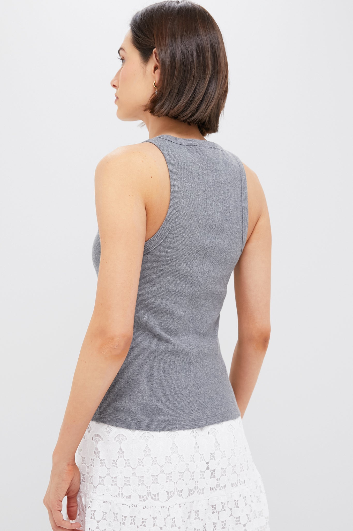 Slate Gray Foley Rib Racerback Tank