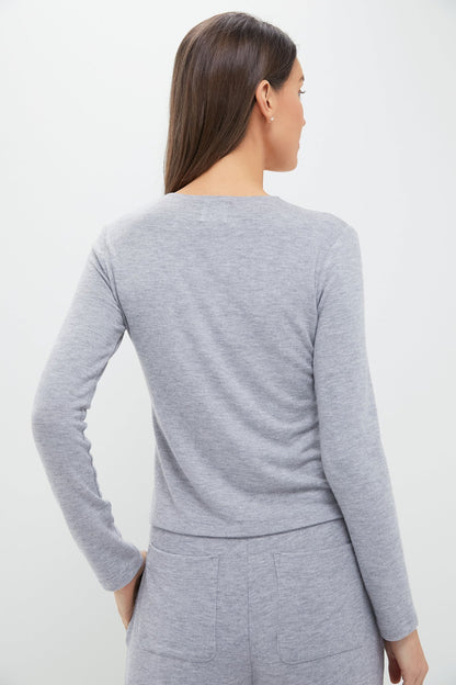 Grey Melange Lauren Classic Cardigan