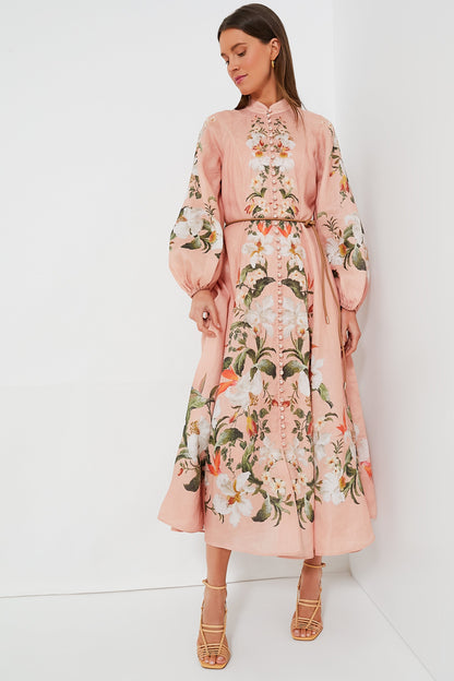 Pink Palm Lexi Billow Long Dress