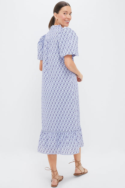 Periwinkle Trellis Floral Mimi Midi Dress