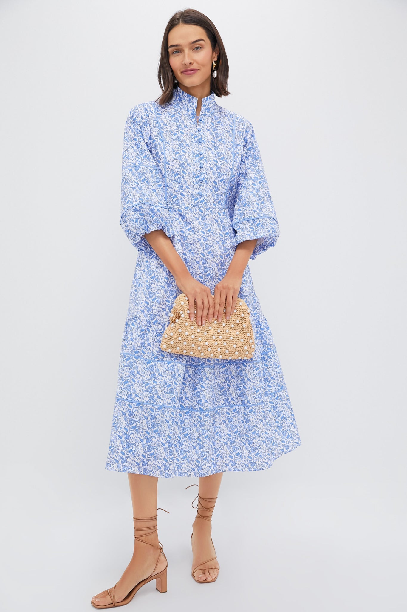 Baby Blue Ditsy Floral Hillsborough Dress
