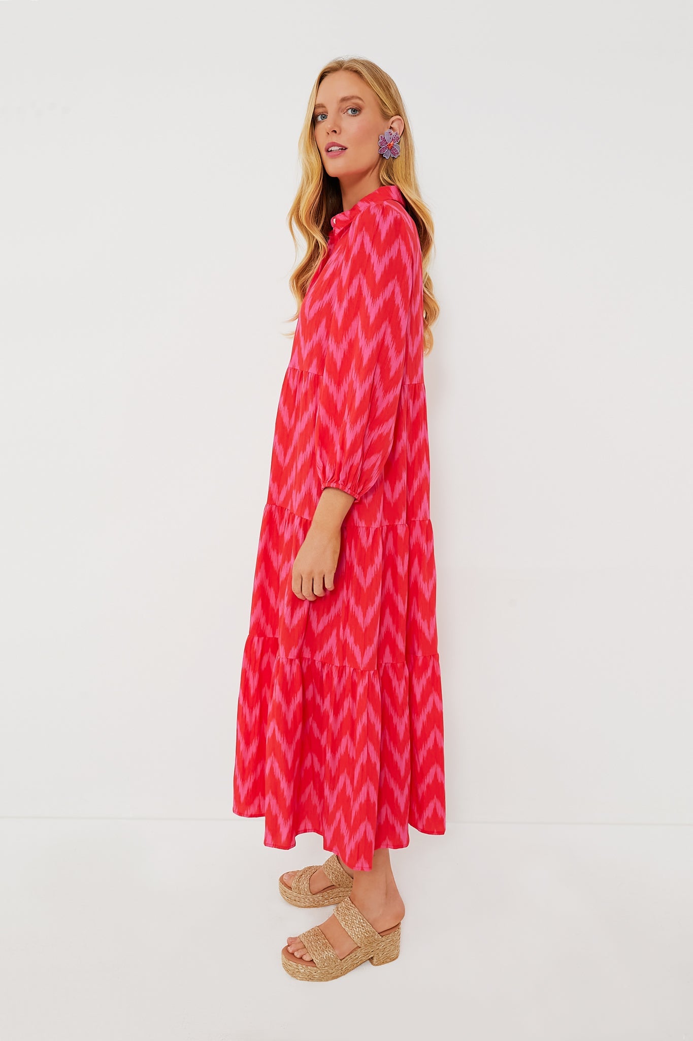 Hot Pink Ikat Mabel Maxi Dress