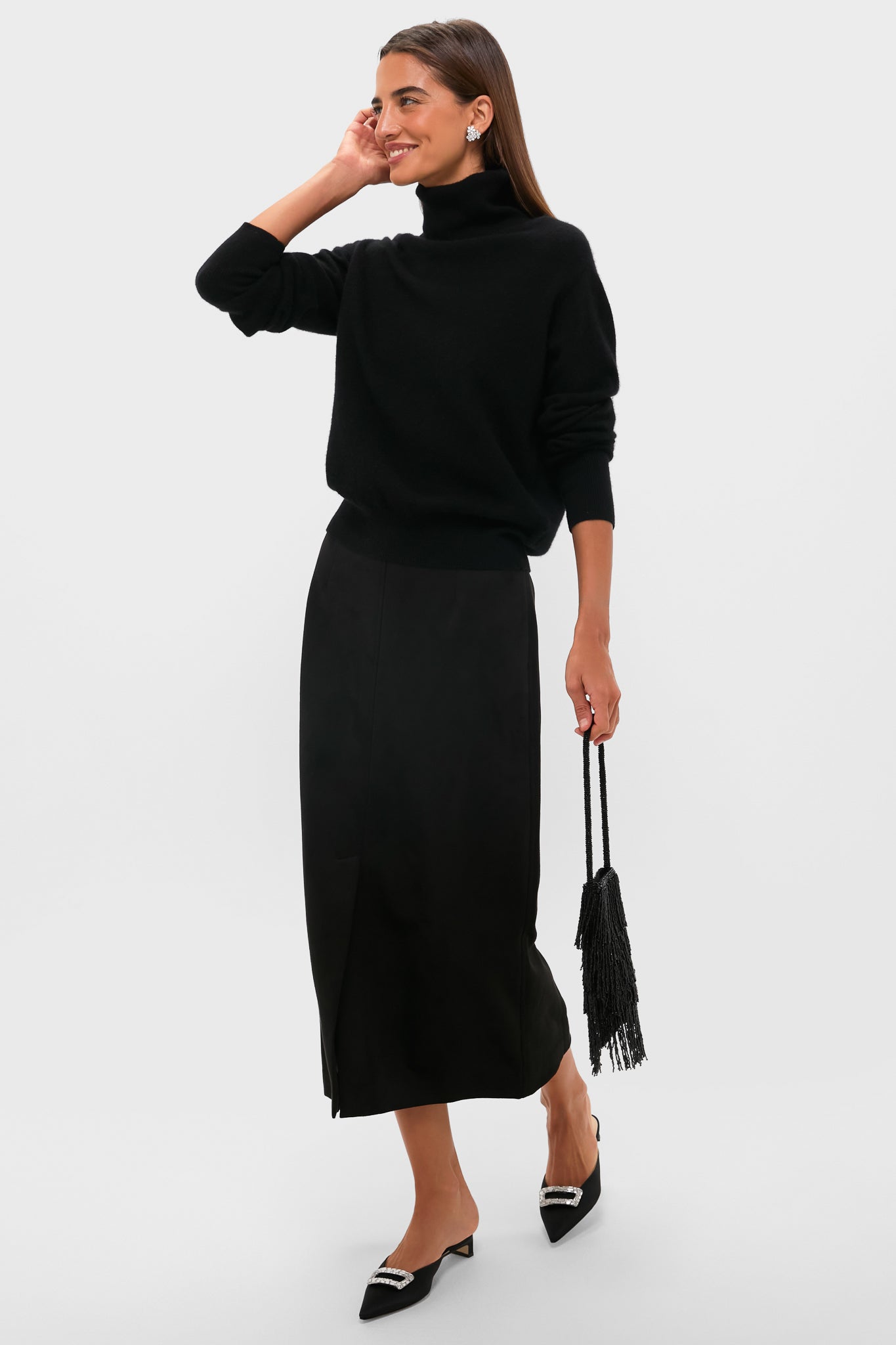 Black Cashmere Turtleneck Sweater