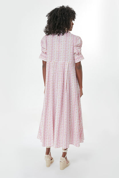 Pink Floral Venetia Midi Dress