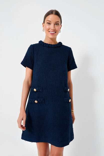 Navy Tweed Jackie Dress