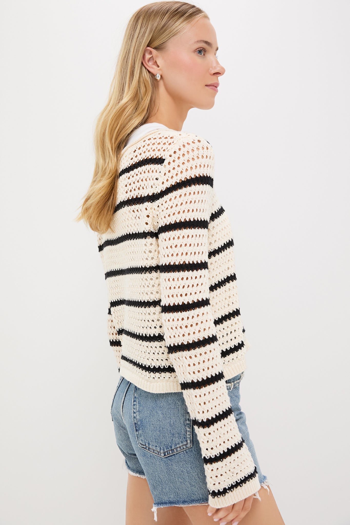 Sea Salt Kit Stripe Crochet Sweater
