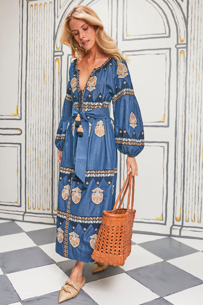 Chambray Blue Tula Long Dress